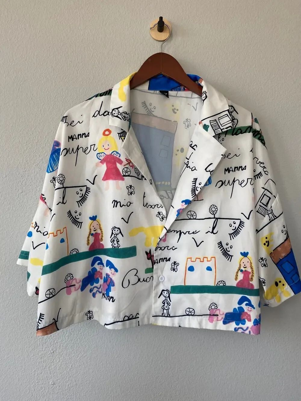 Art Teacher Novelty Print Button Up Shirt Preschool Kindergarten Top Curve 2X
